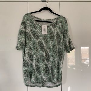 Sage green leopard print top. Cute & comfortable!